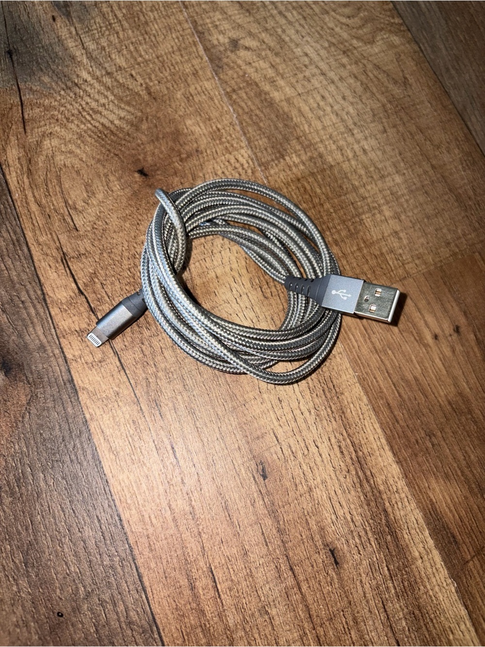 Braided Lightning to USB Charging Cable - Silver